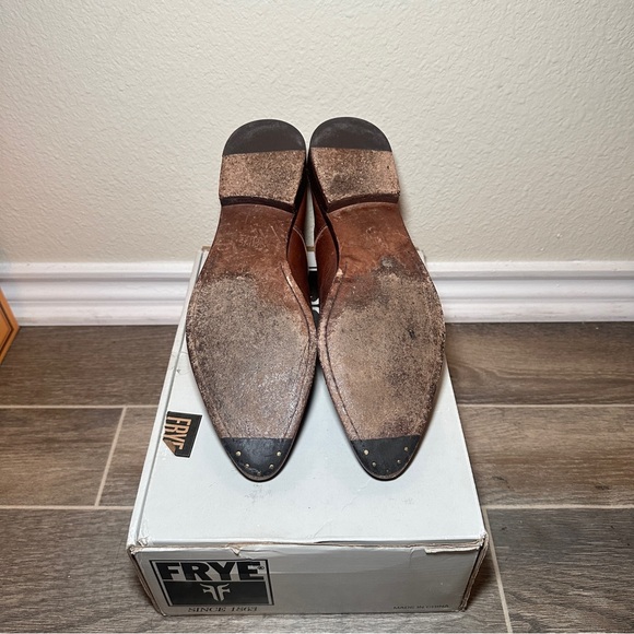 Frye Brown Leather Oxfords with Brogue Detailing main image 3